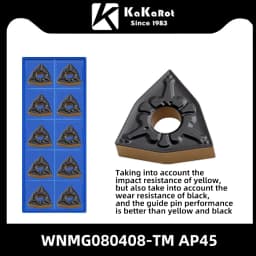 Kakarot Carbide Insert WNMG080404-CQ AP45 WNMG 080408-TM Turning Tools Rough machining CNC Lathe Cutter 10pcs Blade Plate