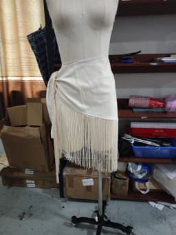 Fringe Wrap Skirt Solid Tie Waist Boho Style Elegant Women Fashion All-match Mini Skirts 2026 Party Chic Casual Vacation Outfit
