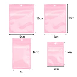 20pcs/lot Pink Clear Ziplock Bag Bow Tie Candy Cookies Packaging Bags Jewelry Ornament Beads Storage Pouches Gifts Snack Bag