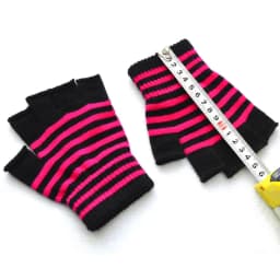 Student Warm Knit Mittens Winter Fingerless Elastic Knitted Gloves Striped Knit Mittens Thicken