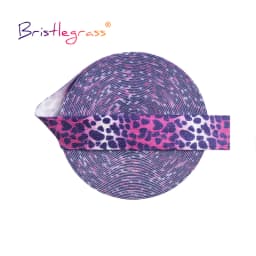 BRISTLEGRASS 2 5 10 Yard 5/8" 15mm Lace Crown Leopard Animal Print Fold Over Elastics FOE Spandex Band Tape Hair Tie Sewing Trim