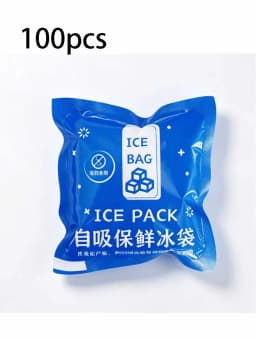 100Pcs Self-absorbing Ice Packs 7x7cm Reusable Cooling Ice Bags Summer Food Drinks Fresh Keeping Cold Pack For Seafood Fruit Del