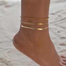 Modyle 2024 New Bohemia Handcuffs Anklet Multilayer Silver Color Foot Chain Fashion Ankle Bracelet For Women Beach Jewelry