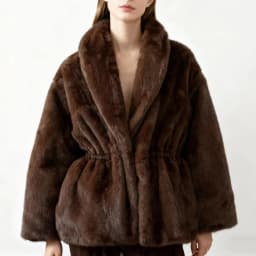 IG 2025 New Women's Casual Warm Cropped Coat With Drawstring Autumn Winter Design Outerwear Polyester Spandex Street Style