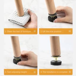 4pcs Adjustable Furniture Legs Threaded Bed Frame Anti-Shake Headboard Stoppers Fixer Punch-Free Furniture Fixed Accessories
