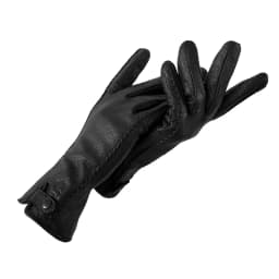 New Women's Genuine Leather Winter Warm Women's Soft 70% Wool Lining Rivet Buckle High-Quality Connected Finger Gloves