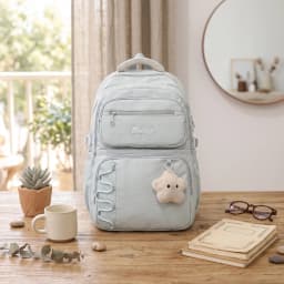Young Women Backpack Korean Style Lightweight Nylon Multi-Compartment Casual Travel Bag