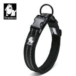 Truelove Adjustable Mesh Padded Pet Collar Bright Reflective Nylon Dog Collar Durable Heavy Duty for All Breed Weather TLC5011