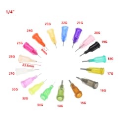 50pcs/Bag 10g 11g 14g 15g -34G 1/4 Luer Lock Blunt Syringe Tip Screw Needle Precision Liquid Dispenser Gauge Glue Dispensing