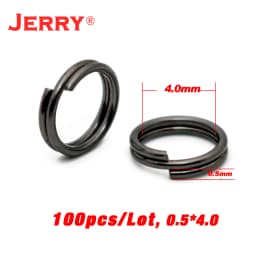 Jerry Stainless Steel Fishing Split Rings Hard Bait Flat Ring Connector Spoon Lure Double Loop 100pcs Fishing Accessories Tackle