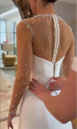 Elegant Pearls Wedding Dresses Luxury Customized Long Sleeves Country Bridal Gowns For Women Vestido De Novia