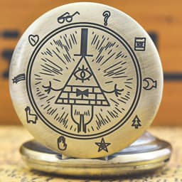 Retro Charm Neutral Fashion Triangle One Eyed Devil Quartz Steampunk Pocket Watch Men's and Women's Necklace Pendant Gift