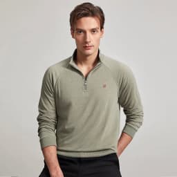CHCH Men's Sweatshirt Casual Half Zipper Design Men's Long Sleeved Sweatshirt Autumn Fashion Classic Versatile Men's Pullover