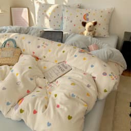 1 Pcs High Density Quilt Durable Quilt Cover Korean Aesthetic Stripe Duvet Covers Soft Skin-Friendly Breathable Comforter Cover