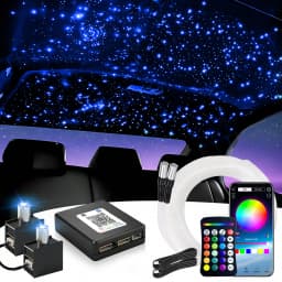 14W Split Starlight Headliner Kit, Fiber Optic RGBW Star Lights for Car Roof Ceiling with 1/2/4 Light Heads, APP/Remote Control, Static 10 Colors