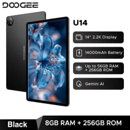 Doogee U14 Smart Tablet PC Android 16 14'' 2.2K Display 56GB(8+48) 256GB 14000mAh Battery Wifi 6 Gemini AI Widevine L1 Support