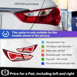 Car Lights for Hyundai Sonata 8 LED Tail Light 2011-2015 Sonata 8 Rear Stop Lamp Brake Signal DRL Reverse Automotive Accessories