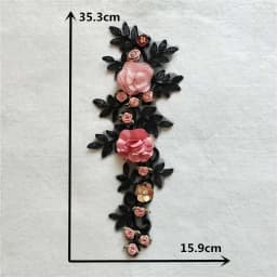 1 piece for sale lace chest decoration 3D three-dimensional flower sequin embroidery DIY clothing craft supplies accessories