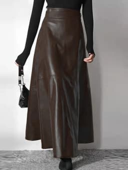 2023 Fashion Solid Mujer Faldas ZANZEA PU Leather Maxi Skirts Women's Elegant OL Long Saias Casual High Waist Zipper Jupe Femme