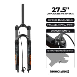 Bolany New Upgraded MTB Front Fork 32mm Bicycle Air Fork 27.5/29 Inch Mountain Bike Air Supension 120mm Travel Magnesium Alloy
