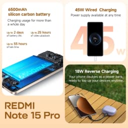 Global Version Xiaomi REDMI Note 15 Pro 4G MTK Helio G200-Ultra 6.77" AMOLED display 200MP Camera 6500mAh 45W fast charging 120HZ