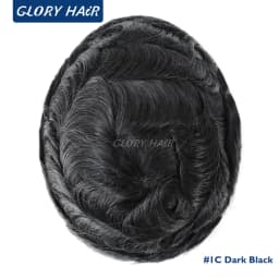 OS106 0.05-0.06mm Male Thin Skin Double Knot Hair Toupee 100% Density Indian Human Hair Prosthesis For Bald Men Hair Loss