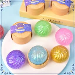 Glitter Mochi Steamer Bun Stress Reliever Soft Sensory Fidget Toy for Kids Adults Anxiety Relief Office Desk Decor