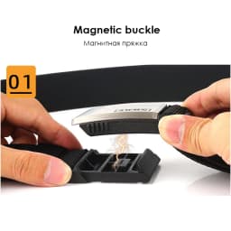 KOLBER Magnetic Elastic Belt for Men Quick Release Silver Buckle Casual belt Male Adjustable Stretch Waistband Hiking Girdle
