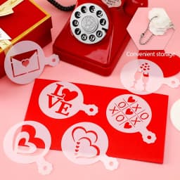 36Pcs Valentine's Day Stencils, Reusable Cookie Coffee Decor Stencils, Love Hollow Template for Baking Dessert DIY Party Decor