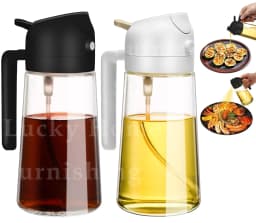 500ML 2-in-1 Dual Use Plastic Olive Oil Sprayer Dispenser Spray Pour Bottle Vinegar Mister Air Fryer BBQ Salad Kitchen Tools