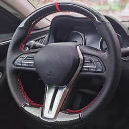 Customized Car Steering Wheel Cover Carbon Fiber Suede Braid For Infiniti QX50 2018-2020 Q50 2018 2019 2020 Q60 2016-2020
