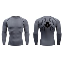 Spider Print Compression Shirts for Men Gym Workout Fitness Undershirts Short Sleeve Quick Dry Athletic T-Shirt Tops Sportswear
