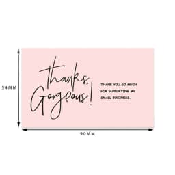 9.0x5.4cm Pink Black Foil Stamp Greeting Label Custom Thank You Cards For Small Bussiness Gift Box Decoration Packaging Supplies