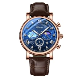 Men's quartz watch Leather strap waterproof watch Van Gogh Starry Sky decorated dial Chronograph Stopwatch Calendar available