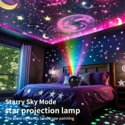 Starry Sky Moon Projector Light RGB 7 Modes Auto Change Color LED Night Light 5V USB Plug Kids Room Ambient Decor Birthday Gift
