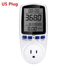 AC 220V EU Plug Digital Energy Power Wattmeter Meter Socket Kwh Wattage Voltage Analyzer Electricity Outlet Power Analyzer