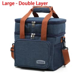 Insulated Lunch Box for Men & Women Collapsible Leakproof Double Cooler Bag Large Capacity Travel Camping Lunch Bags for Work