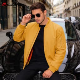 MAGCOMSEN Jacket Men Warm Zip Up Winter Padded Coat Casual Baseball Jackets Pilot Windbreaker Varsity Jackets