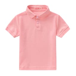 Summer Boys and Girls Solid Color Short Sleeved T-Shirt Top, Children's Fashion Lapel Short Sleeved Polo Shirt, Formal Student O