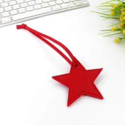 Free initials five pointed star leather luggage pendant star pu leather pendant bag pendant gift leather buckle keychain