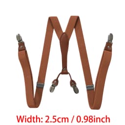 Heavy Duty Big Size Work Suspenders for Men 5cm/2 Inch Wide X Back with 4 Strong Clips Adjustable Elastic Trouser Braces Straps