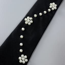 1pc Hand-beaded Academic Style Pre-tied Necktie - Black Women's JK Uniform Tie for Stylish Shirts | Trendy Elegant Streetwear Ve