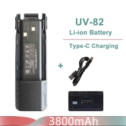 Baofeng UV-82 Li-ion Battery USB Type-C Charger 2800mah Enlarge 3800mAh BL-8 Original For Radio UV-8D UV-82HP UV-8D UV-82WX UV89