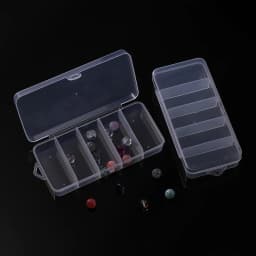 1pc 5 Grids White Plastic Storage Box Transparent Dustproof Organizer for Earring Jewelry Hair Accessories Bead Rings Containers