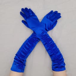 Long Satin Wave Pattern Micro Reflective Light Wedding Party Noble Style Women Gloves Lady Slender COS Graduation Mittens Nv5