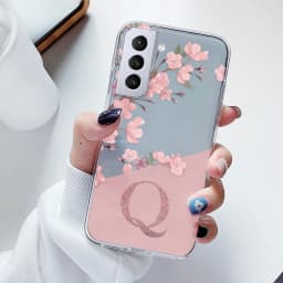 For Samsung Galaxy S22 S25 Plus Ultra S22+ Phone Case Soft Slim Luxury A-Z Letters Back Cover Funda Clear Bumper TPU Transparent