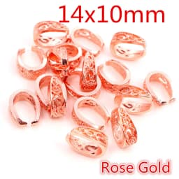 20pcs 3-Styles Beads Bails Pendants Jewelry Making DIY Necklace Silver Plated Gold Black Beads Bails Pendants Charm Beads Bails