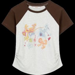 ELFSACK Women's Sweet Short Sleeve Graphic Tee with Cute Print, T-Shirt with Multiple Color Options, Loose Casual Autumn Top