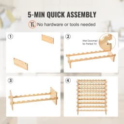 SucceBuy 48/72 Bottle Stackable Modular Wine Rack Free Standing Wine Storage Rack Bamboo Wine Holder Display Shelves for Cellar