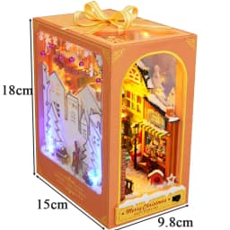 DIY Wooden Book Nook Shelf Insert Miniature Building Kits Cyberrpunk World Bookshelf Assembly Bookend for Adults Birthday Gifts
